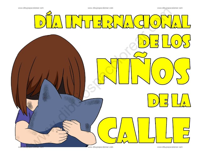 Día Internacional de los Niños de la Calle dibujo a color y para colorear